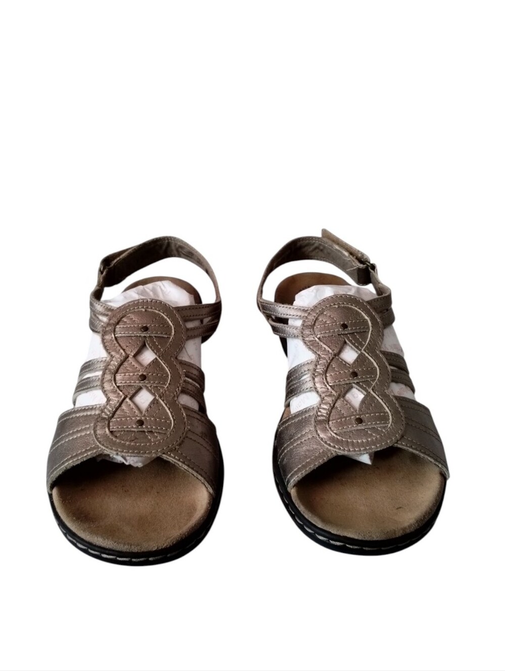 Clarks Collection Leisa Janna Sandals Women's 10 Leather Sling Back Comfort